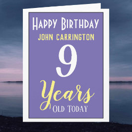 Feliz Aniversário com Cartão de 9 Anos e Nome