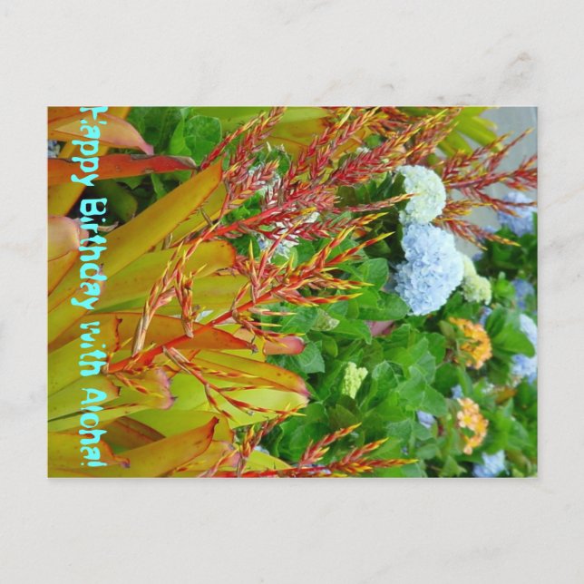 Feliz aniversário com cartão postal Aloha (Frente)