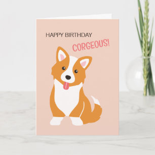 Feliz aniversário corgeous - cartão de aniversário