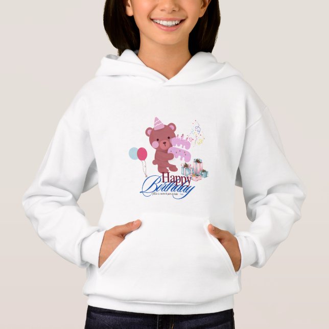 Feliz aniversário Crianças Pullover Hoodie (Frente)