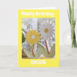 FELIZ ANIVERSÁRIO *CUSIN* COM CARTÃO DAISIES