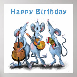 Feliz aniversário da Banda de Poster de Rato Music