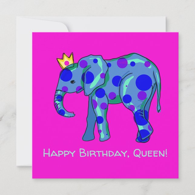 Feliz Aniversário da Rainha Elefante (Frente)
