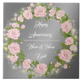 Feliz Aniversário da Rosa de Prata Personalizada