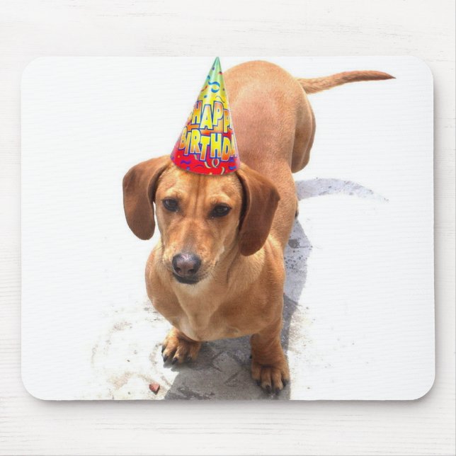 Feliz aniversário Dachshund Mousepad (Frente)