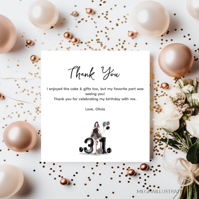 feliz aniversário de 31 anos, cartão de agradecime (Criador carregado)