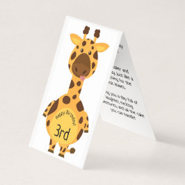 Feliz aniversário de 3 anos - Cartão para Crianças