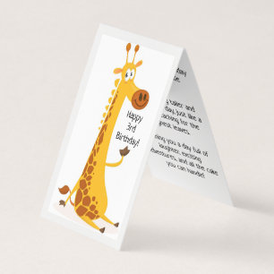 Feliz aniversário de 3 anos - Cartão para Crianças