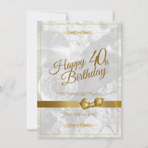 Feliz aniversário de 40 anos com laço dourado