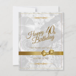 Feliz aniversário de 40 anos com laço dourado