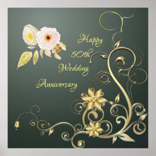 Feliz aniversário de 50 anos de casamento Poster