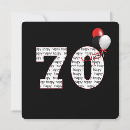 Feliz Aniversário De 70 No Convite Preto