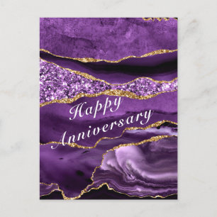 Feliz Aniversário de Cartões Agitar Roxo Marble Do