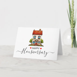 Feliz aniversário de casa cartão de referência de 