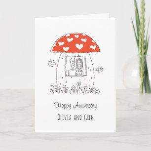 Feliz Aniversário de Casamento Cartão de Coração d