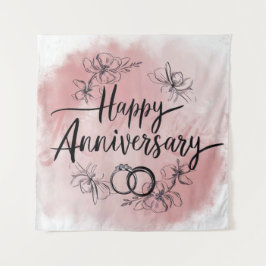 Feliz Aniversário de Casamento Tapeçaria