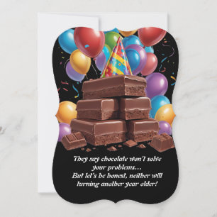 Feliz Aniversário de Chocolate Engraçado com Balõe