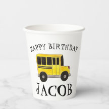 Feliz Aniversário de Ensino de Ônibus Amarelo