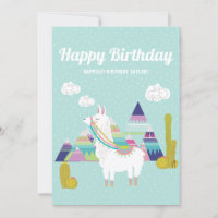 Feliz aniversário de Llama, bonito e colorido