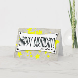 feliz aniversário de todos nós cartão genérico