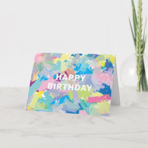 Feliz Aniversário Deseja Cartão de Arte Abstrato