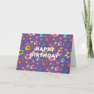 Feliz Aniversário Deseja Um Cartão De Arte Floral