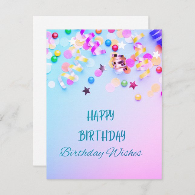 Feliz Aniversário - Desejos de Aniversário (Frente/Verso)