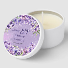 Feliz Aniversário do 80 Floral Feliz Violetas Roxa