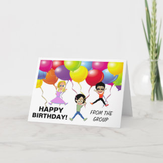 Feliz Aniversário Do Cartão De Saudação Do Grupo