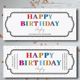 Feliz Aniversário do Certificado de Presente Perso