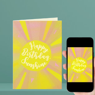 Feliz Aniversário Dobrado Cartão de Saudação Sunsh