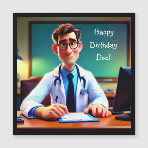 Feliz Aniversário Doc Magnético Card