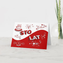 Feliz Aniversário em Cartão Polonês