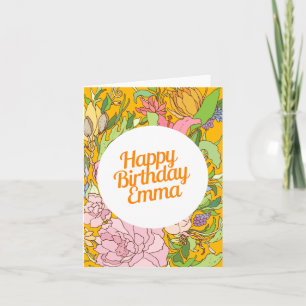 Feliz aniversário Emma Cartão de Aniversário Flo