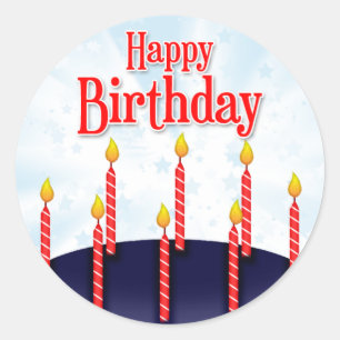 Feliz aniversario - etiqueta redonda