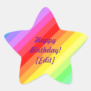 Feliz aniversario - etiquetas da estrela do