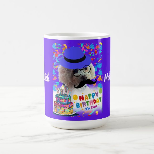 Feliz Aniversário Faça Uma Caneca De Café De Poodl (Centro)