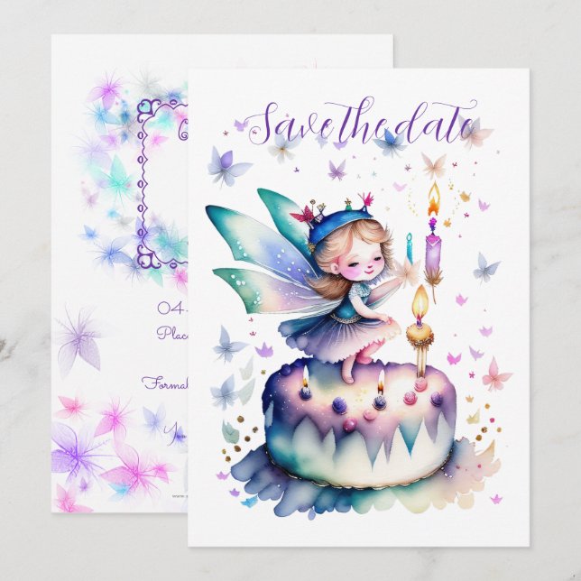 Feliz aniversário Fada 01 (Frente/Verso)