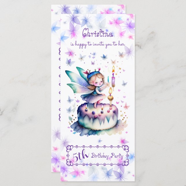 Feliz aniversário Fada 01 (Frente/Verso)