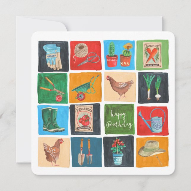 Feliz Aniversário Fazenda de Jardim | Cartão de cu (Frente)