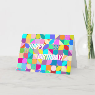 Feliz Aniversário FELICIDADE E JOY Cartão de Arte