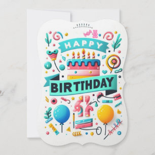 Feliz Aniversário Feliz Balões Festivos e Presente