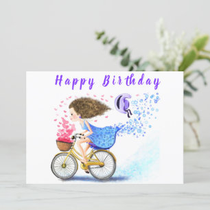 Feliz Aniversário - Feliz Jovem Na Bicicleta - Amo