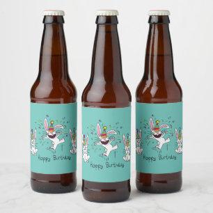Feliz Aniversário Feliz Rótulos de Cerveja Coelh