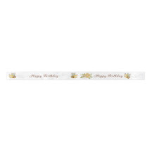 Feliz Aniversário Fita Floral Abelha Bumble Bee