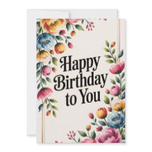 Feliz Aniversário Floral Saudação