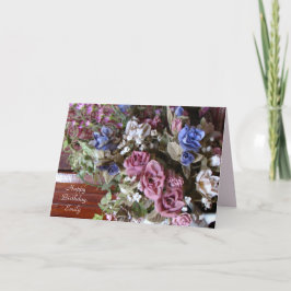 Feliz Aniversário, Flores Vintage, Cartão Personal