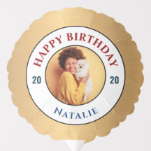 Feliz aniversário Foto Dourada Elegante Personaliz