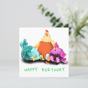 Feliz Aniversário - Galinhas Engraçadas Esperand