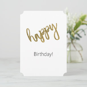 Feliz Aniversário Glitter Dourado Minimal